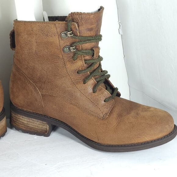 Ugg Women's Denali US8 Brown Leather Lace Up Sheepskin Lined LaceUp Combat Boots - Picture 6 of 16